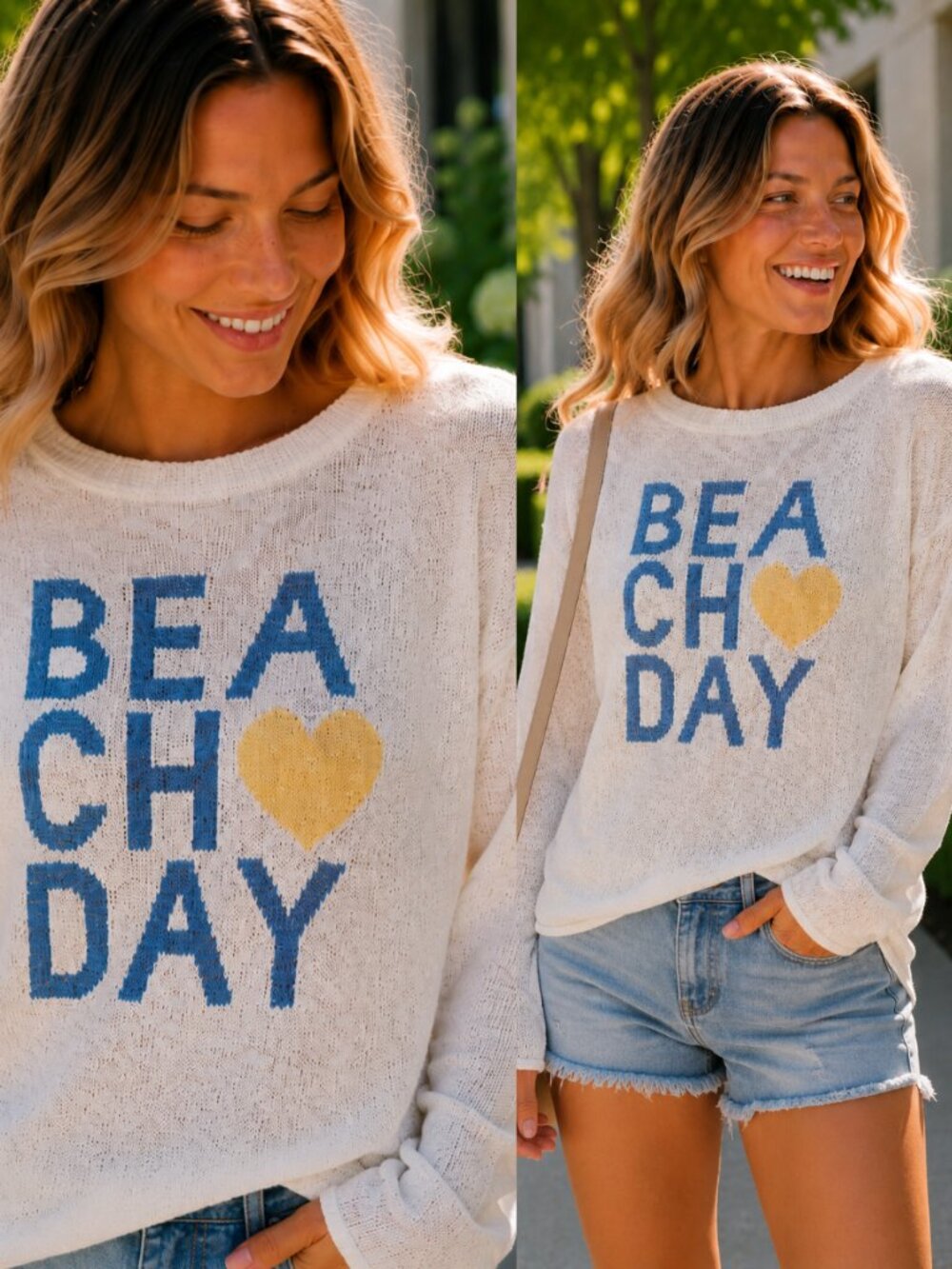 Beach Day Long Sleeve Graphic Sweater | Women's Summer Style | Vacation